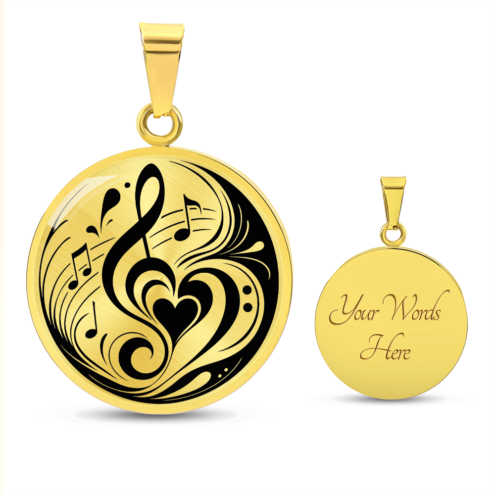 Music Clefs Circle necklace
