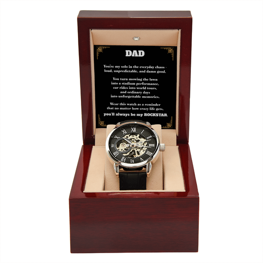 Rockstar Dad Automatic Skeleton Watch