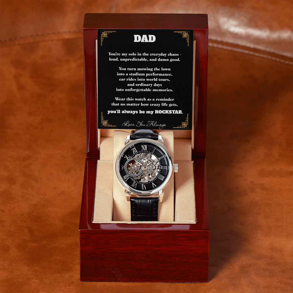 Rockstar Dad Automatic Skeleton Watch
