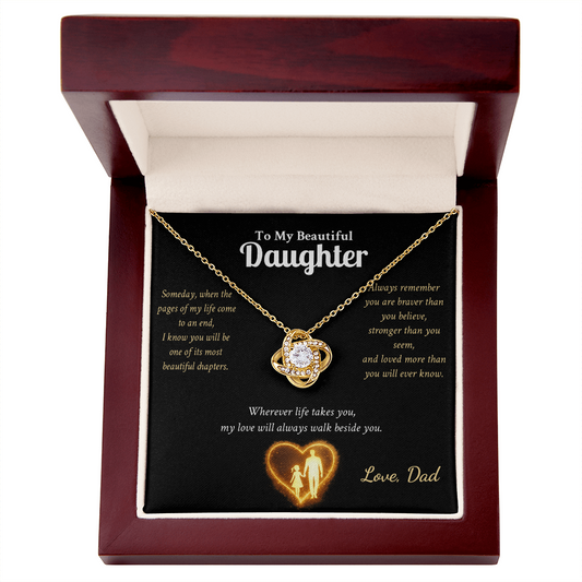 To My Daughter – Love From Dad Heart Necklace with Message Card