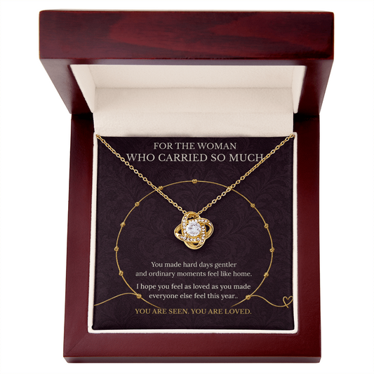 For the Woman Who Carried So Much — Love Knot Necklace