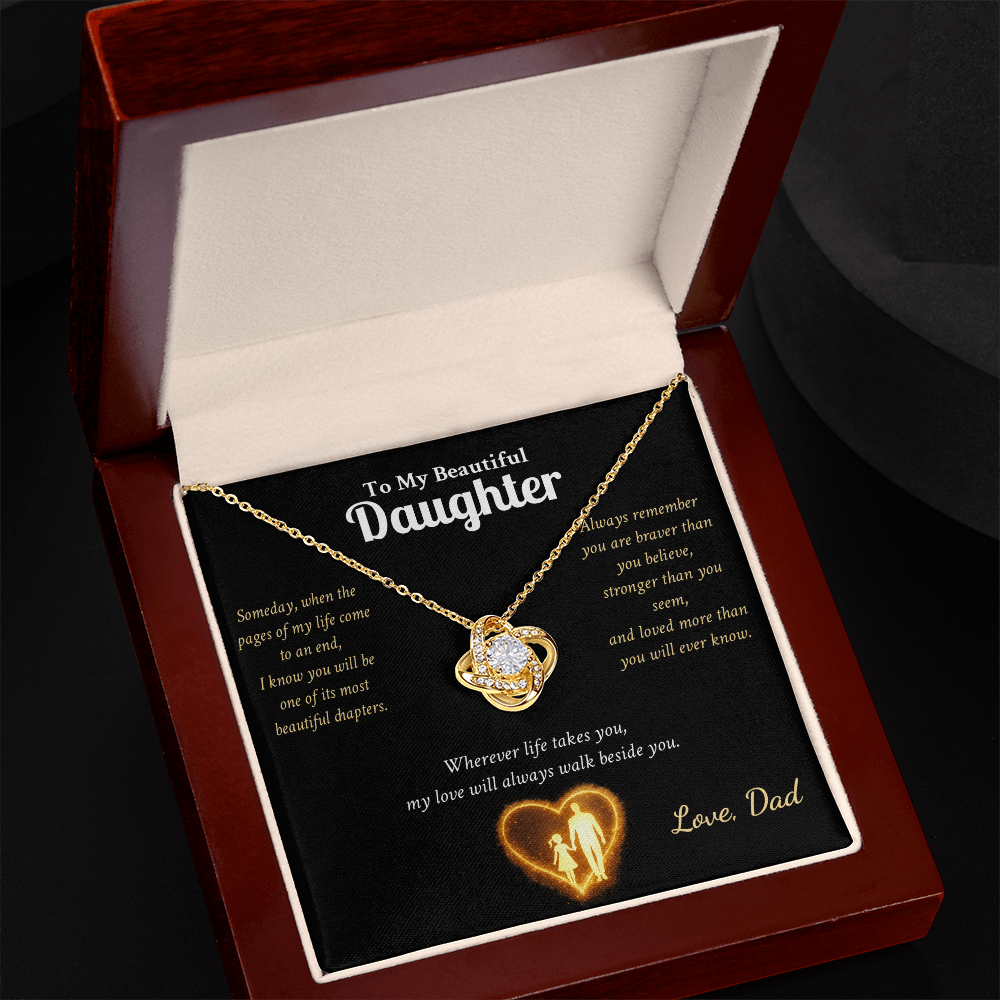 To My Daughter – Love From Dad Heart Necklace with Message Card