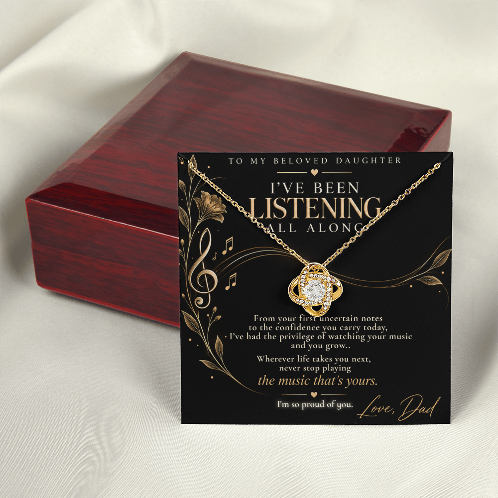 I've Been Listening All Along message card gift from Dad to musician daughter