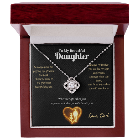 To My Daughter – Love From Dad Heart Necklace with Message Card