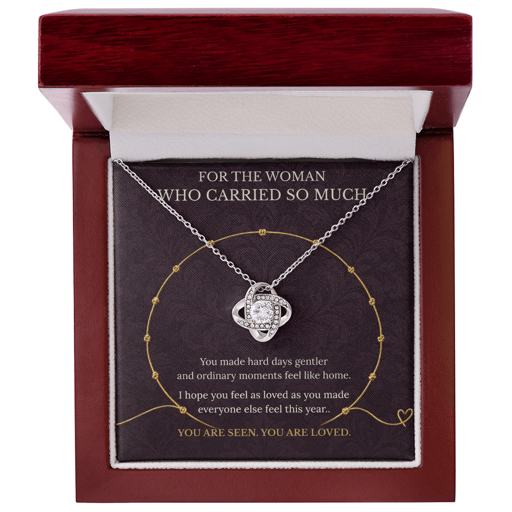 For the Woman Who Carried So Much — Love Knot Necklace
