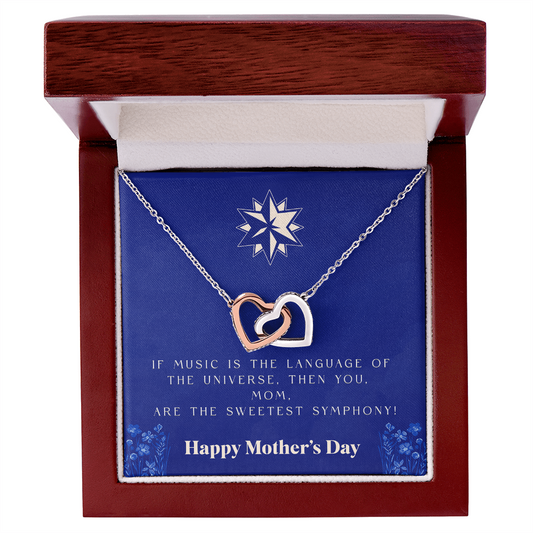 Sweetest Symphony Mom Necklace – Interlocking Hearts Mother’s Day Gift