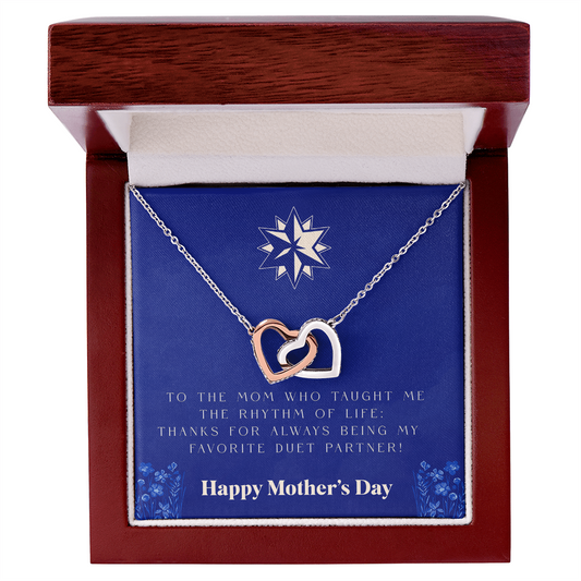 Rhythm of Life Mom Necklace – Interlocking Hearts Mother’s Day Gift