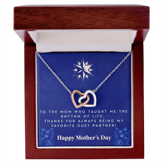 Rhythm of Life Mom Necklace – Interlocking Hearts Mother’s Day Gift