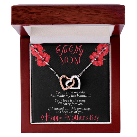 To My Mom – Melody of Love Interlocking Hearts Necklace