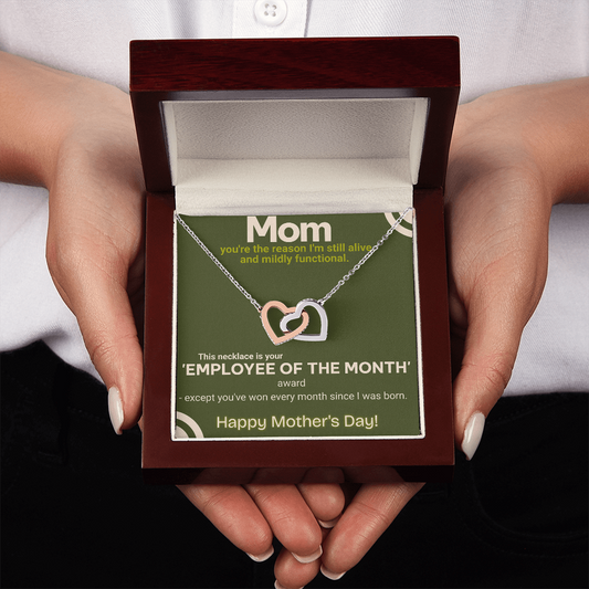 Mom Employee of the Month Necklace – Funny Mother’s Day Gift
