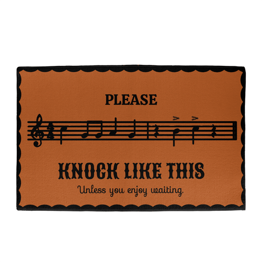 Funny Music Lover Doormat – Please Knock Like This Welcome Mat
