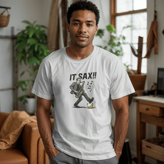 IT SAX!! Funny Saxophone T-Shirt for Musicians & Jazz Lovers