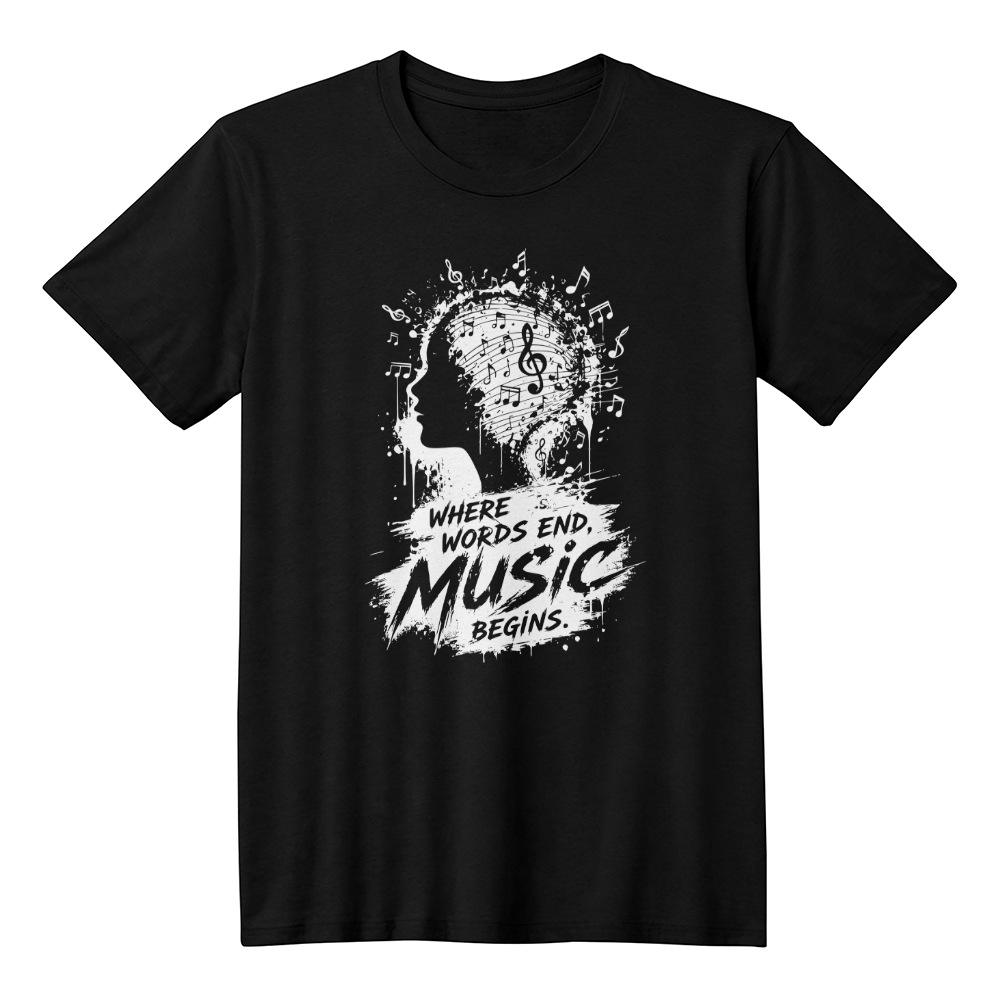 Where Words End  Music Graphic T-Shirt