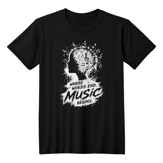 Where Words End  Music Graphic T-Shirt