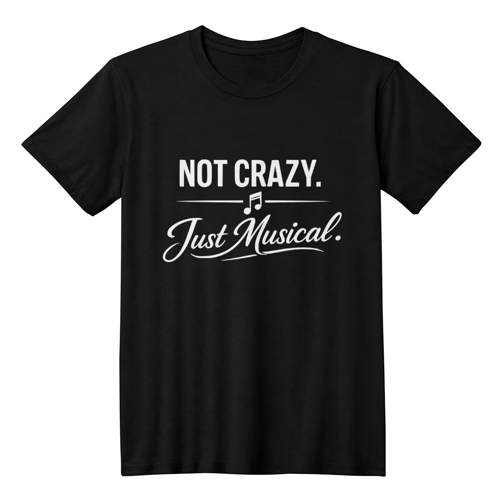 Not Crazy Just Musical T-Shirt – Minimal Music Lover Tee