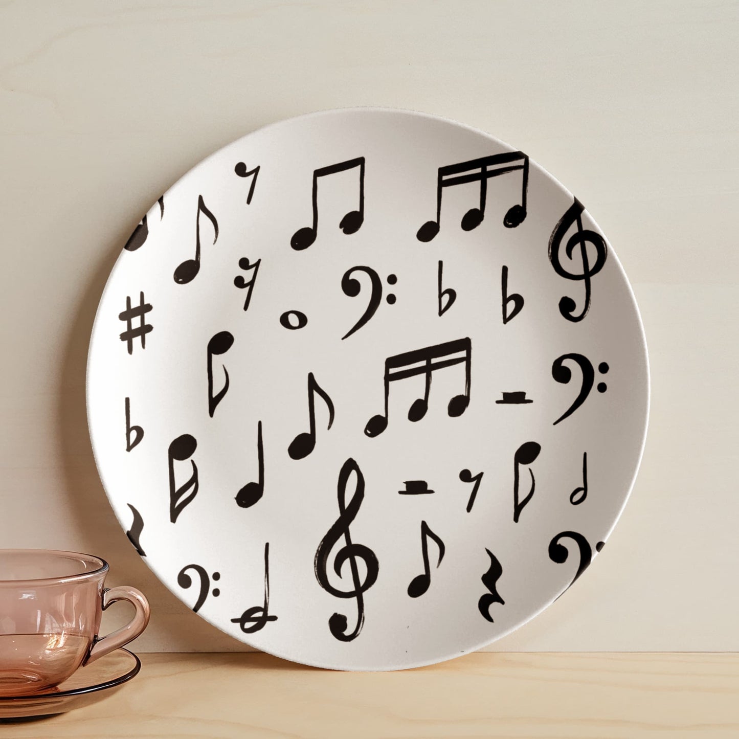 music notes plate