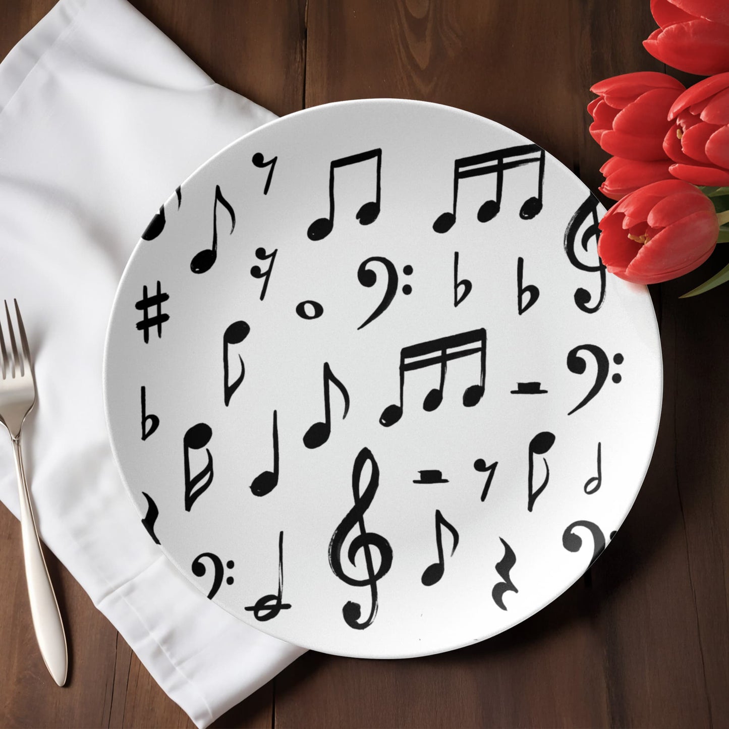 music notes plate
