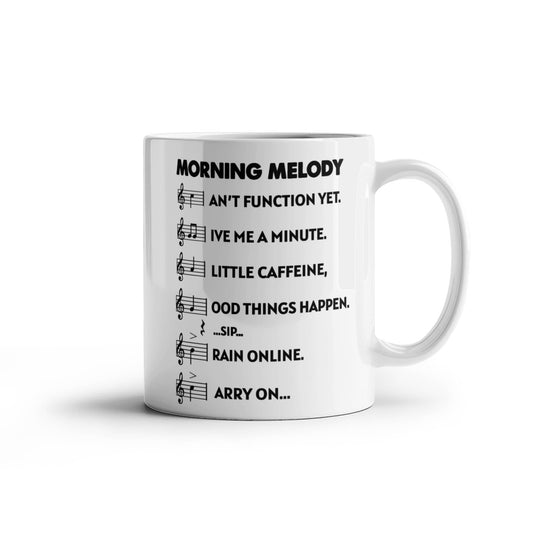 Morning Melody Mug – Funny Music Coffee Cup (Black & White, 11oz & 15oz)