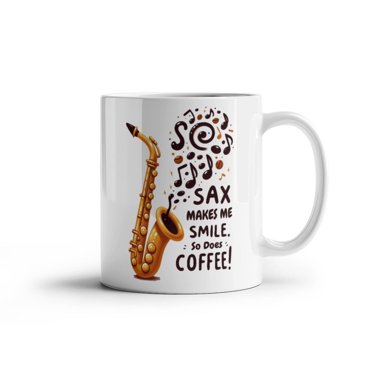 Sax Makes Me Smile Coffee Mug – Funny Saxophone Gift for Musicians & Coffee Lovers