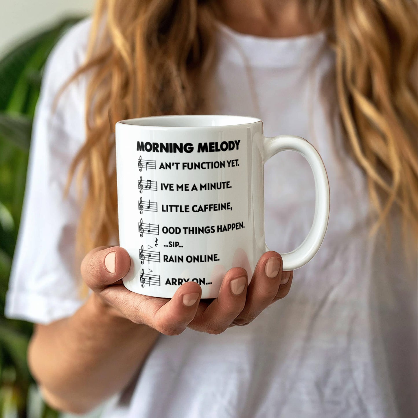 Morning Melody Mug – Funny Music Coffee Cup (Black & White, 11oz & 15oz)