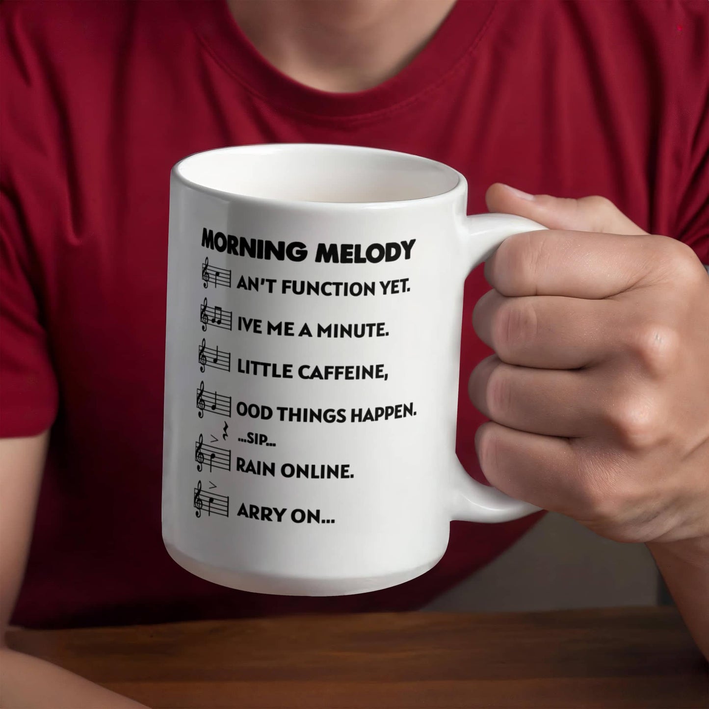 Morning Melody Mug – Funny Music Coffee Cup (Black & White, 11oz & 15oz)
