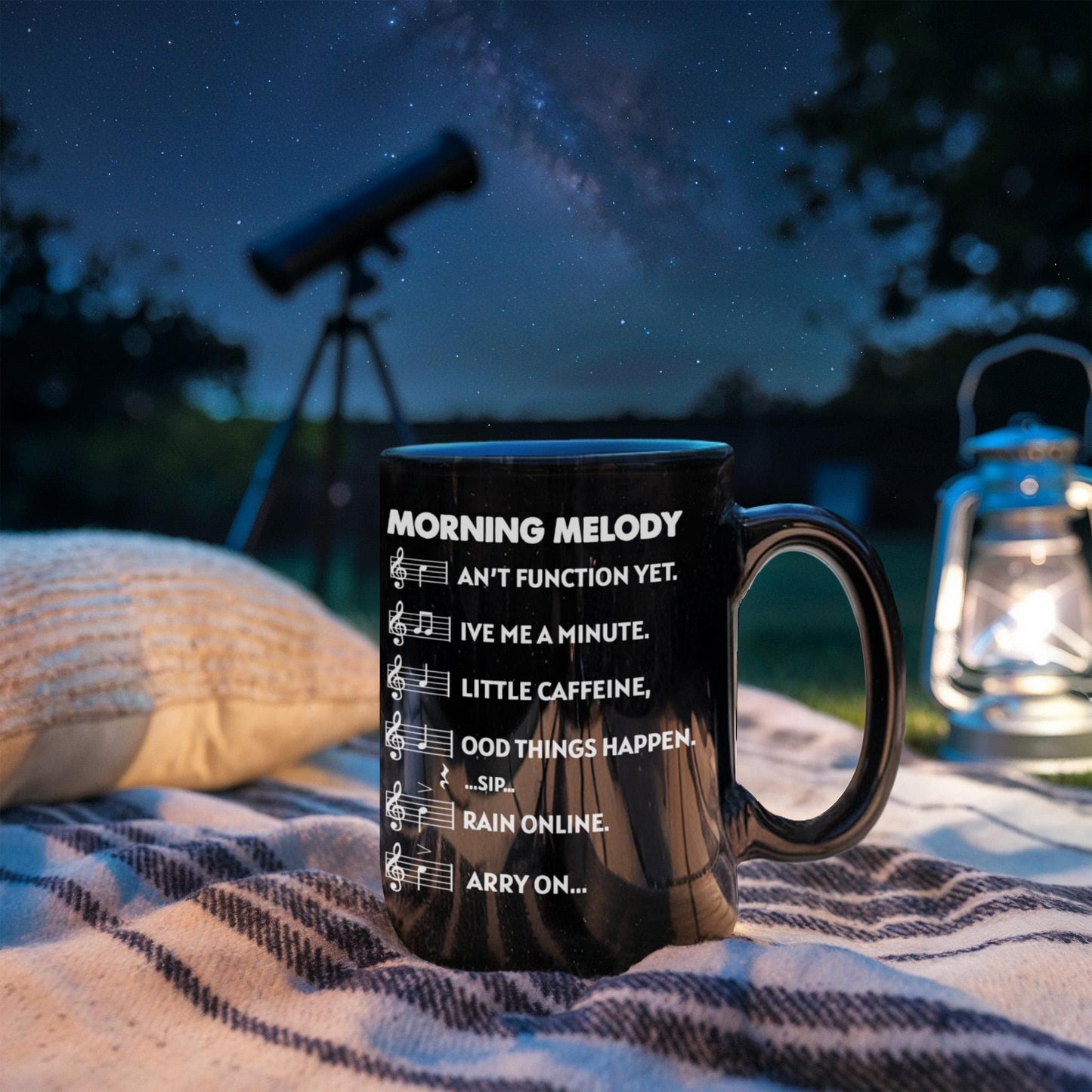 Morning Melody Mug – Funny Music Coffee Cup (Black & White, 11oz & 15oz)