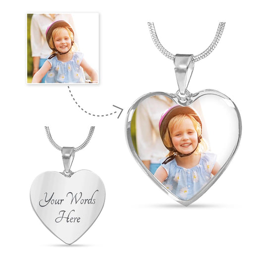 Custom Photo Heart Necklace – Upload Your Own Picture