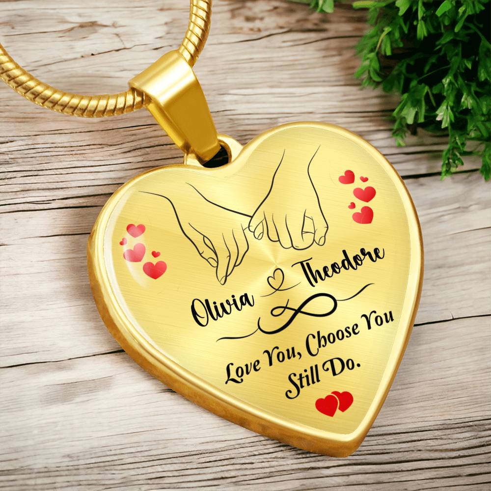 Two Names, One Heart – Personalized Heart Necklace with Custom Names
