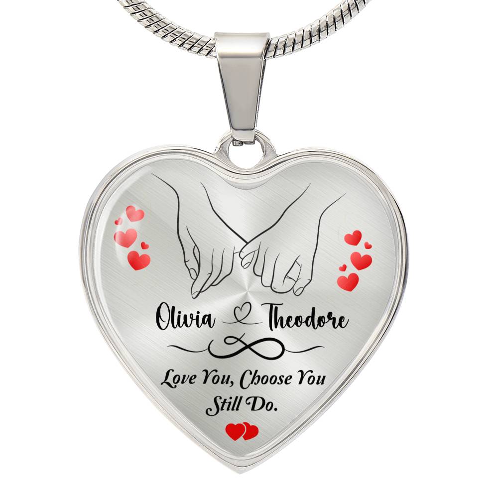 Two Names, One Heart – Personalized Heart Necklace with Custom Names