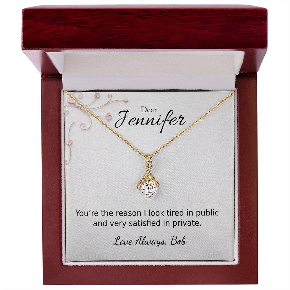 Personalized Message Card – Necklace – Luxury Box – Satisfied in Private