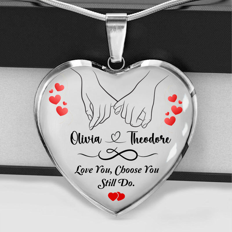 Two Names, One Heart – Personalized Heart Necklace with Custom Names