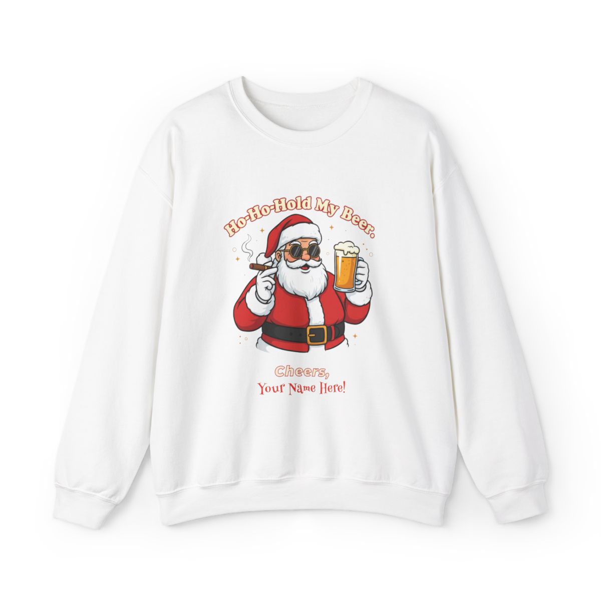 Ho-Ho-Hold My Beer Personalized Santa Sweatshirt